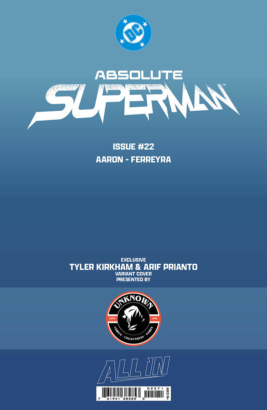 ABSOLUTE SUPERMAN #22 TYLER KIRKHAM BATTLE DAMAGED EXCLUSIVE VIRGIN VAR (08/05/2026)