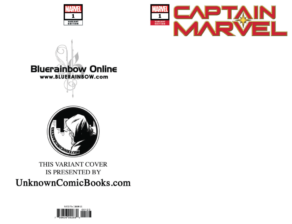 Captain Marvel #1 Unknown Comic Books Exclusive Blank 1/16/2019