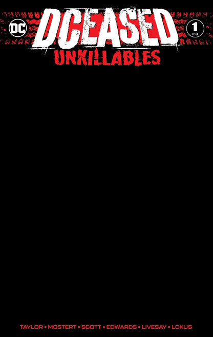 Dceased Unkillables #1 (Of 3) Unknown Comics Black Blank Exclusive Var (02/19/2020)