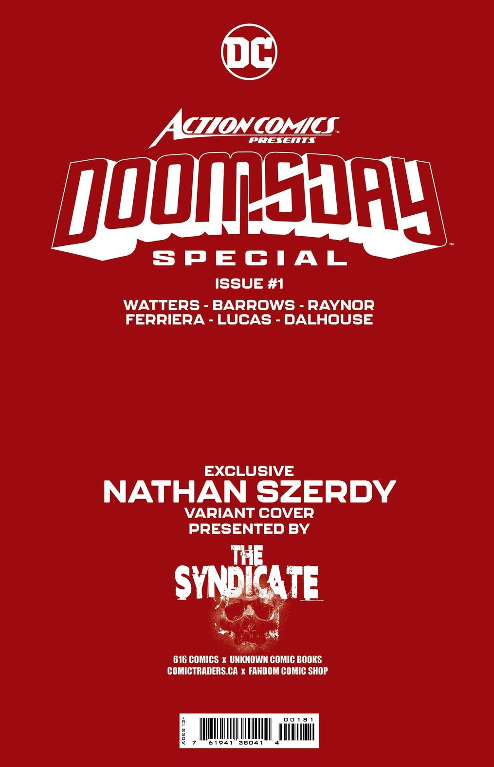 [Signed by Nathan Szerdy] ACTION COMICS PRESENTS DOOMSDAY SPECIAL #1 (ONE SHOT) NATHAN SZERDY (616) EXCLUSIVE TATTOO VIRGIN VAR [IN STOCK]