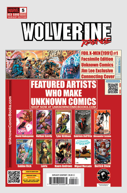 [Signed by Hickman] Wolverine: Revenge - Red Band #5 Unknown Comics Kirkham Convention Exclusive Var Explicit Content [INST]