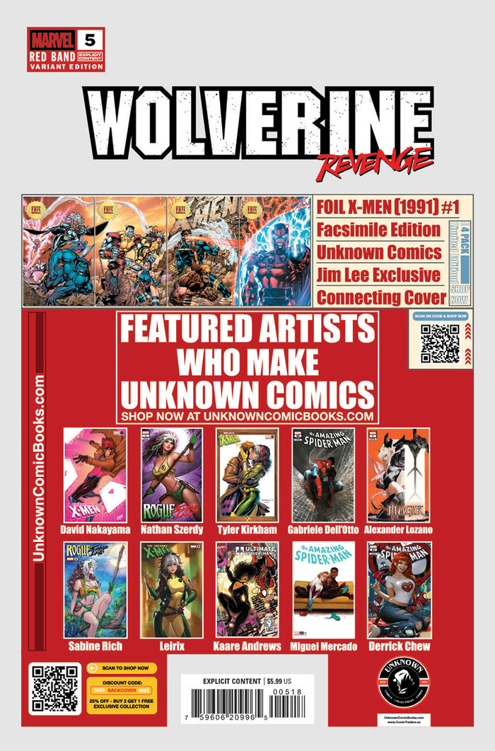 [Signed by Hickman] Wolverine: Revenge - Red Band #5 Virgin Unknown Comics Kirkham Convention Exclusive Var Explicit Content [INST]