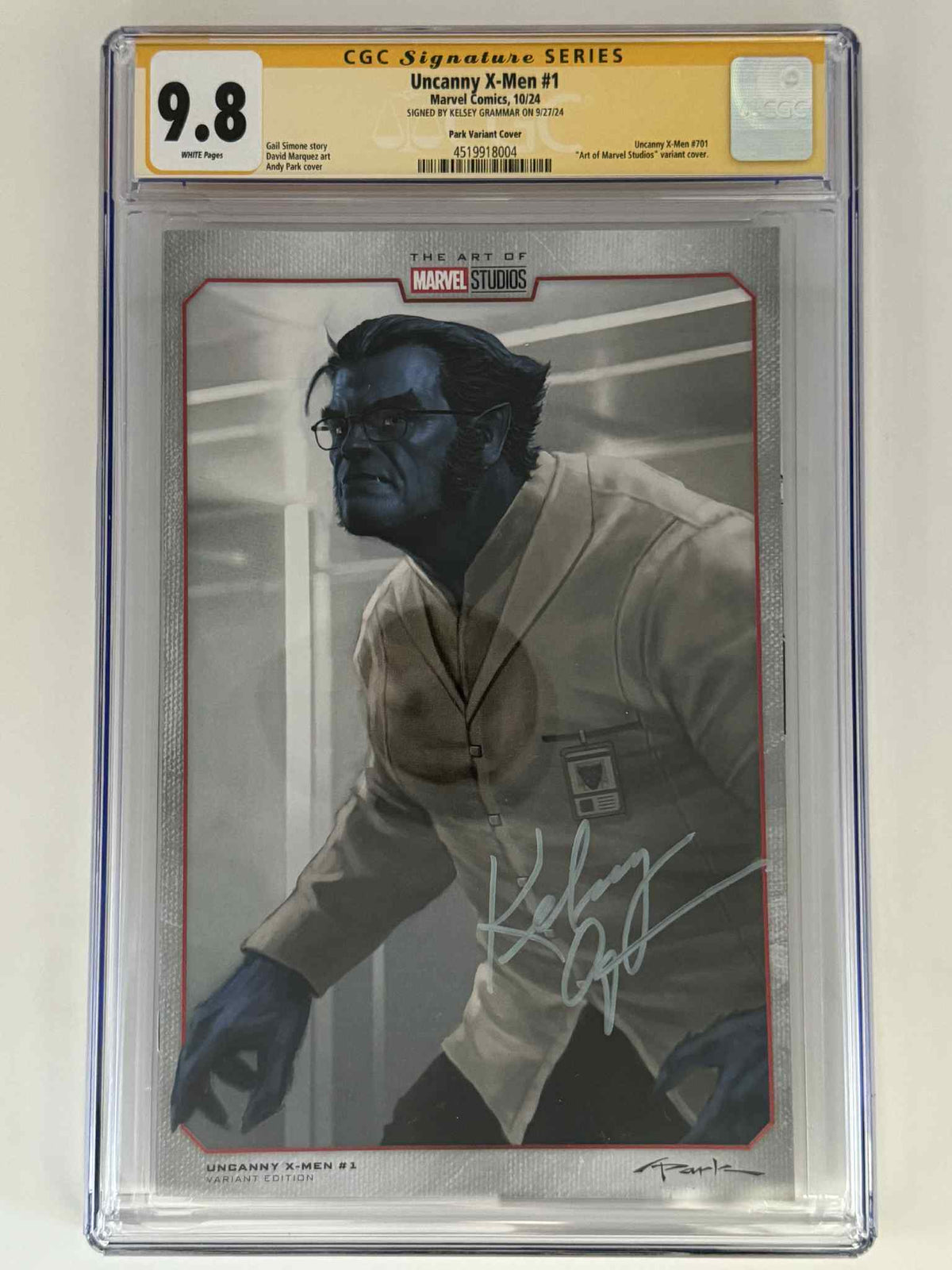 [Signed by Kelsey Grammar] Uncanny X-Men #1 CGC 9.8 Yellow Label Andy Park Exclusive Virgin Var